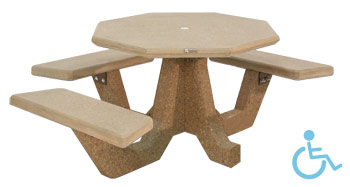 OPT-40-H ADA Accessible Octagon Picnic Table